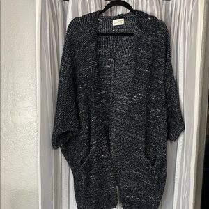 Universal Thread Navy Marled Open-Front Knit Cardigan